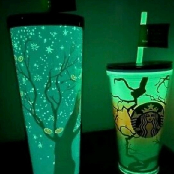 🎃NEW SET OF STARBUÇKS TUMBLERS DRINK CUPS SPOOKY GLOW IN DARK HALLOWEEN - Picture 5 of 10